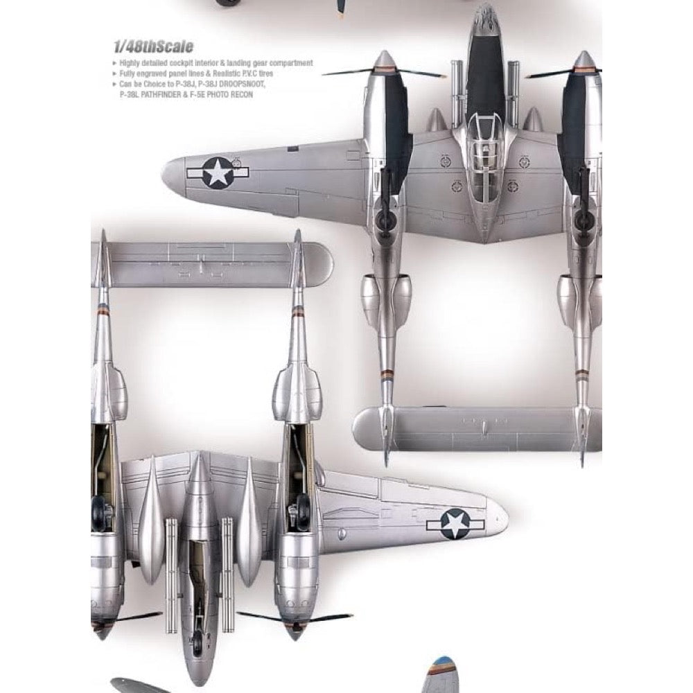 Academy 12282 1/48 P-38 Combination Version Lightning