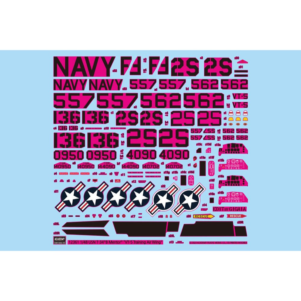 Academy 12361 1/48 USN T-34B Mentor "VT-5 Training Air Wing"