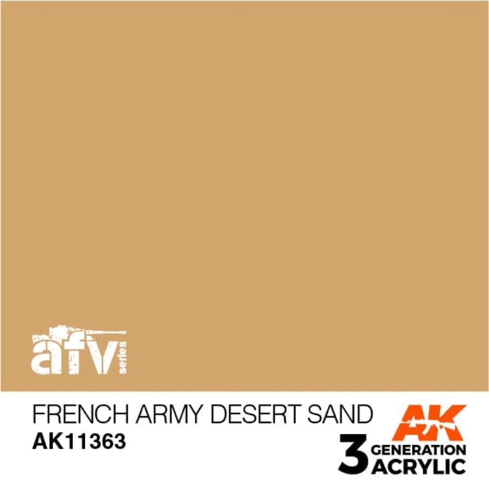 AK Interactive AK11363 AFV Series French Army Desert Sand Acrylic Paint 17ml 3rd Generation