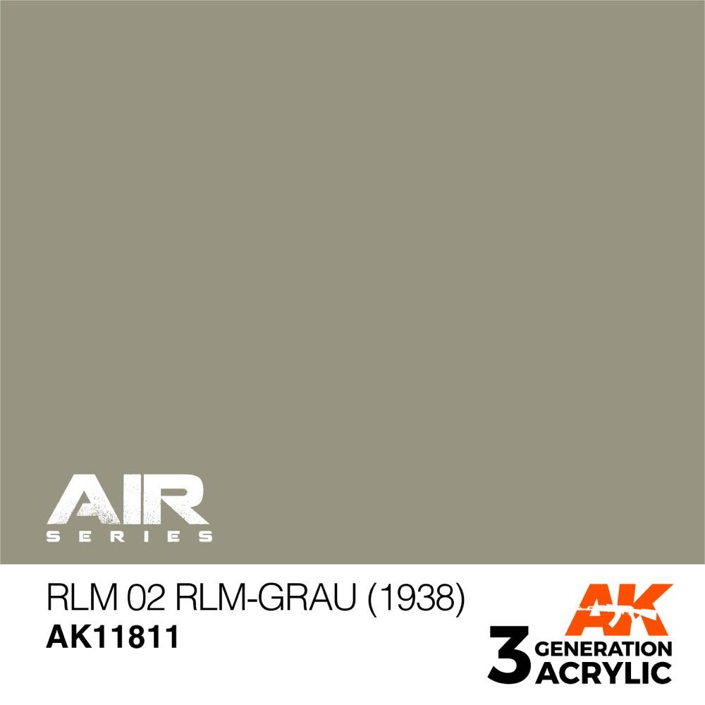 AK Interactive AK11811 Air Series RLM 02 RLM-Grau 1938 Acrylic Paint 17ml 3rd Generation