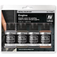 Vallejo 77604 Metal Color Engine 4 Paint Set