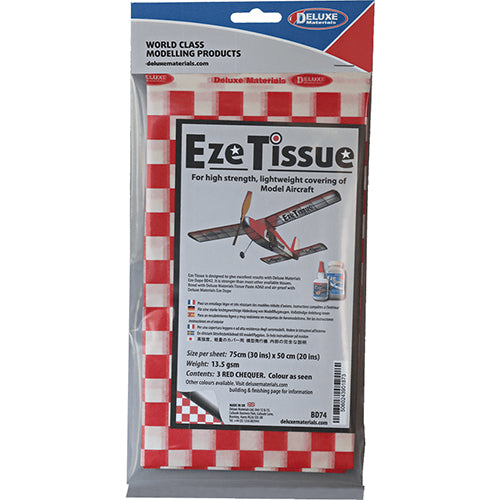 Deluxe Materials BD74 Eze Tissue Red Chequer