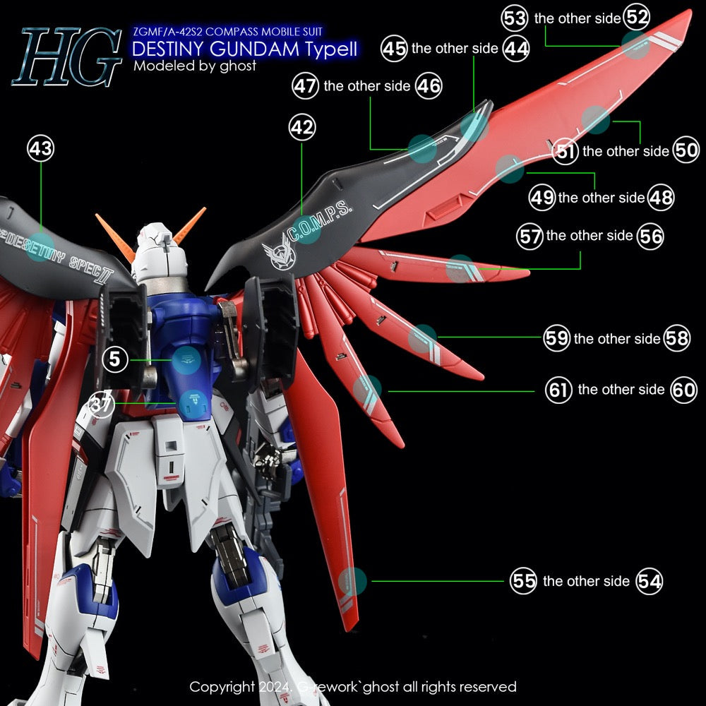 G-Rework CD-H224 Premium Decal for HG Destiny Spec 2