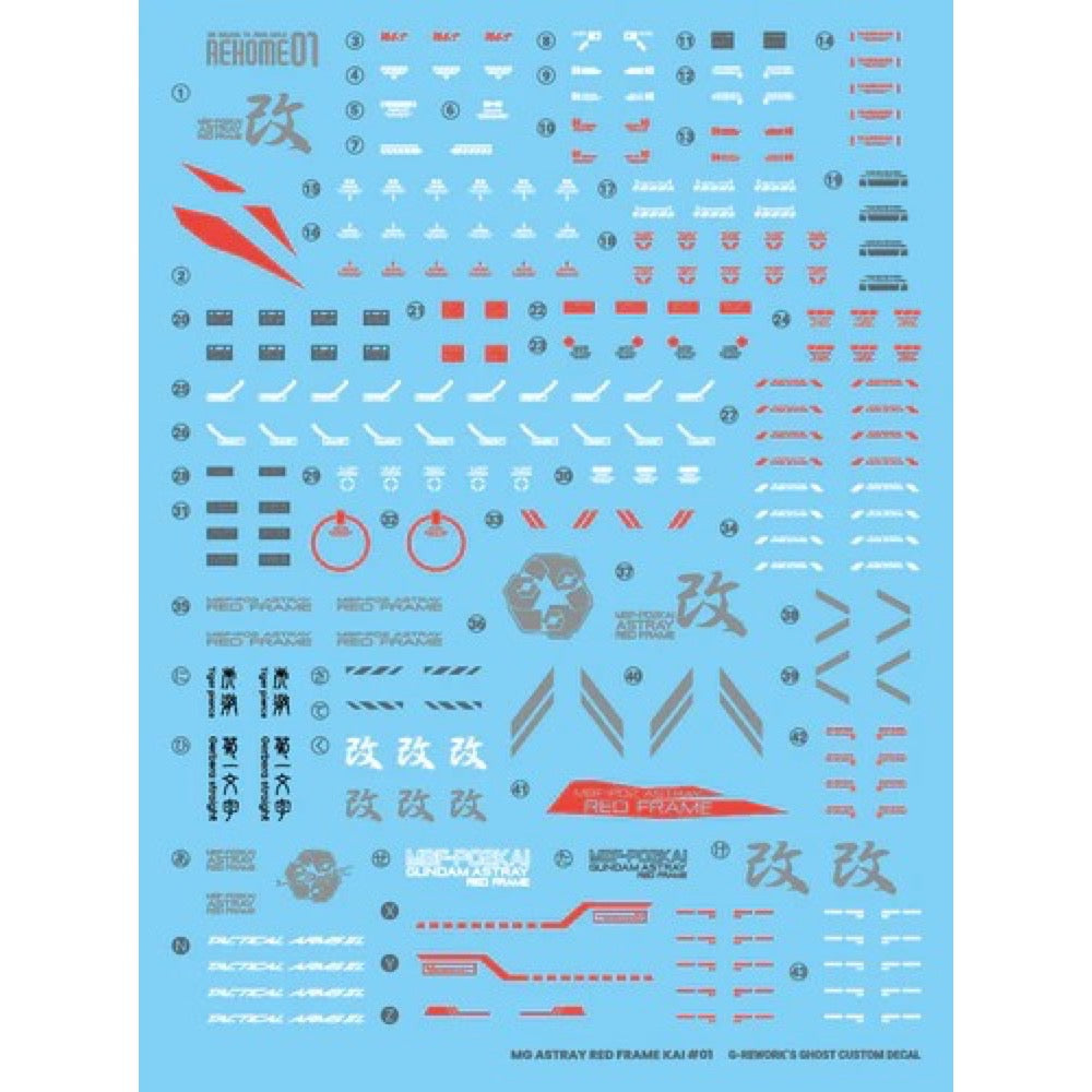 G-Rework CD-M130 Premium Decal for MG Astray Red Frame Kai
