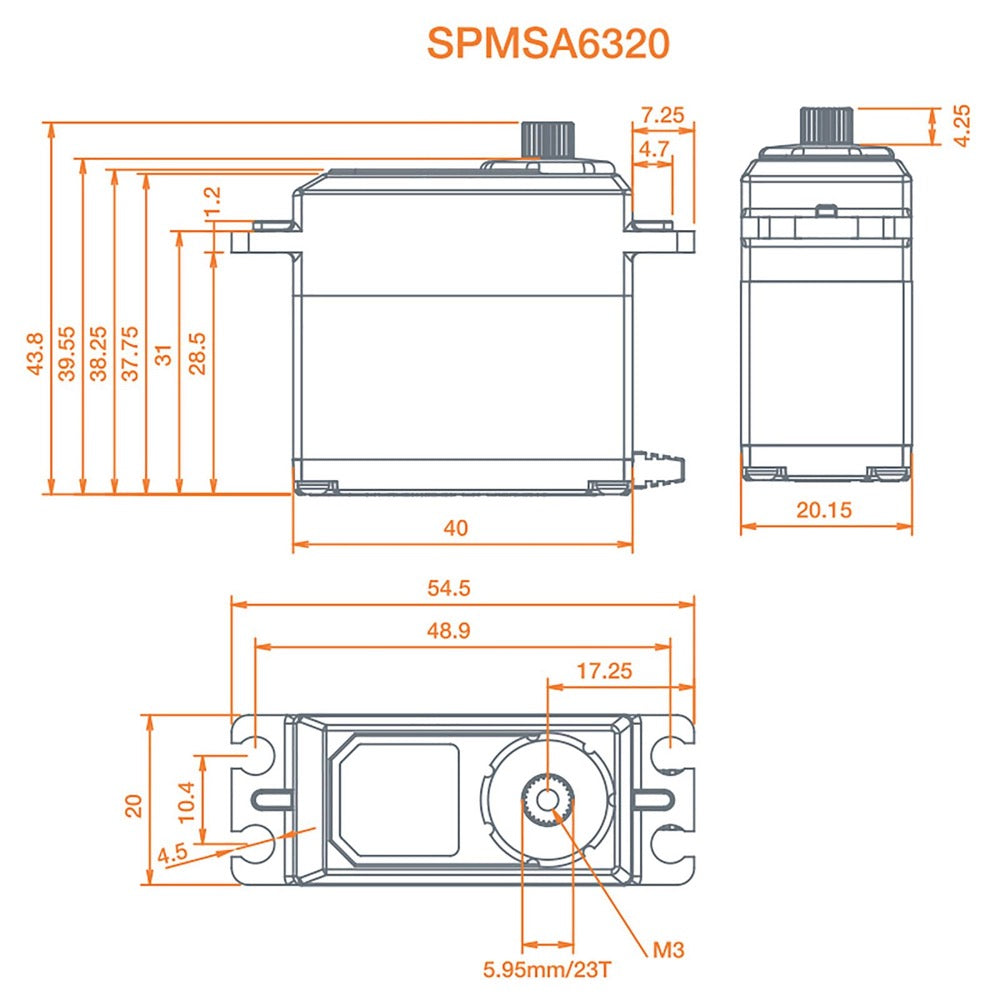 Spektrum SPMSA6320 SA6320 Brushless HV Metal Gear Digital Servo