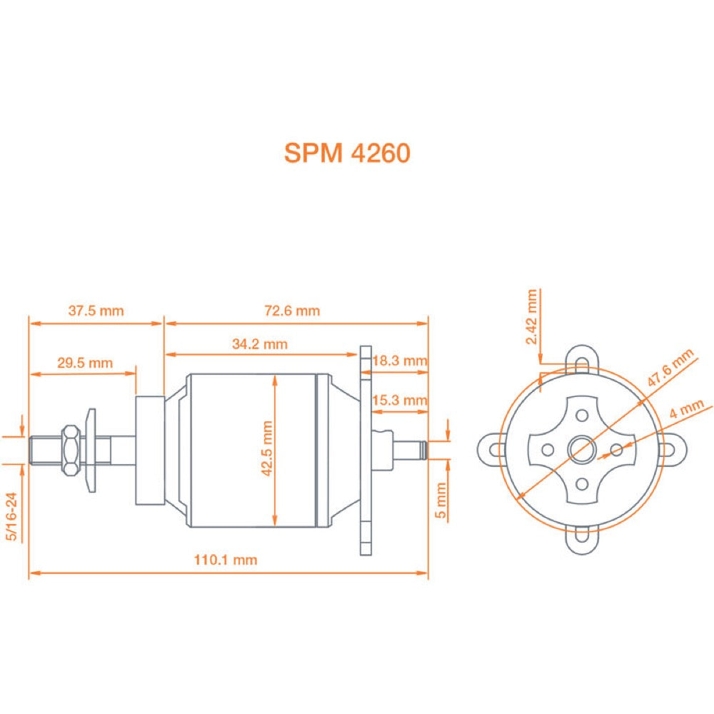 Spektrum SPMXAM4725 Avian 4260-800Kv .46 Equivalent Brushless Outrunner Motor