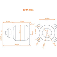 Spektrum SPMXAM4805 Avian 8085-160Kv 60cc Equivalent Brushless Outrunner Motor