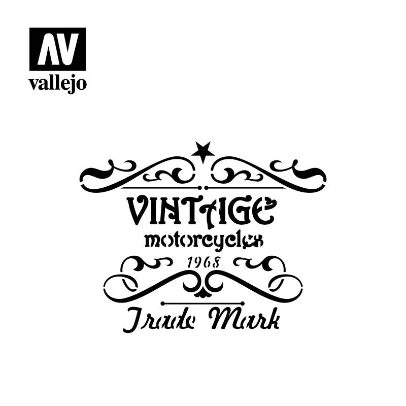 Vallejo ST-LET005 1/35 Vintage Motorcycles Sign Stencil