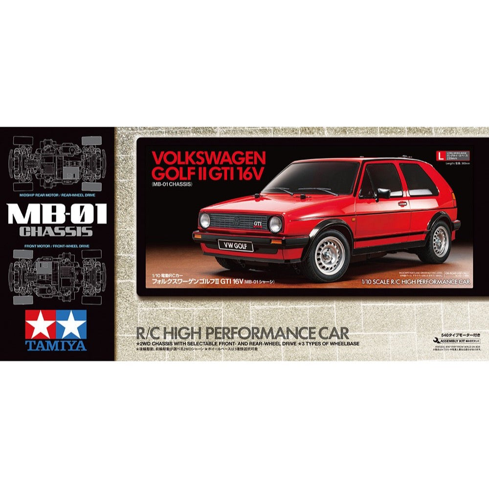 Tamiya 58748 1/10 Volkwagen Golf MK.II GTI 16V MB-01 RC Car Kit