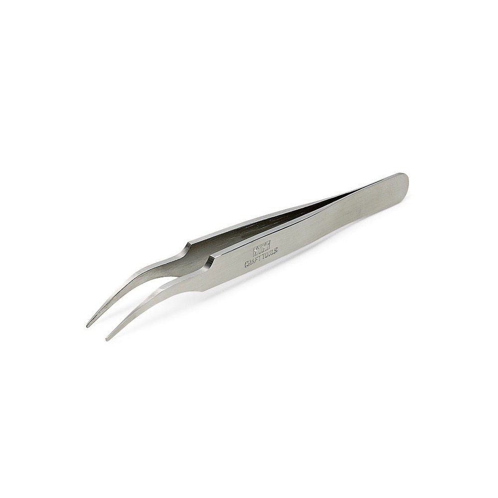 Tamiya 74108 HG Angled Tweezers Round Tip