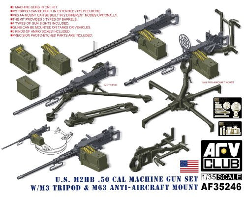 AFV 35246 1/35 US M2HB 5 Cal M/G withM3 Tripod