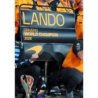 Minichamps 530258704 1/64 Mclaren Formula 1 Team Mcl39 Lando Norris World Champion Abu Dhabi Gp 2025 With Standing Figurine, Pitboard And Position Board