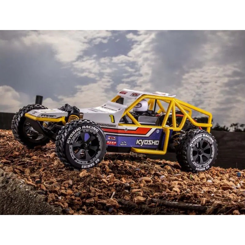 Kyosho 1/10 2WD Sand Master 2.0 RC Buggy EZ Series Readyset White and Blue 34405T1