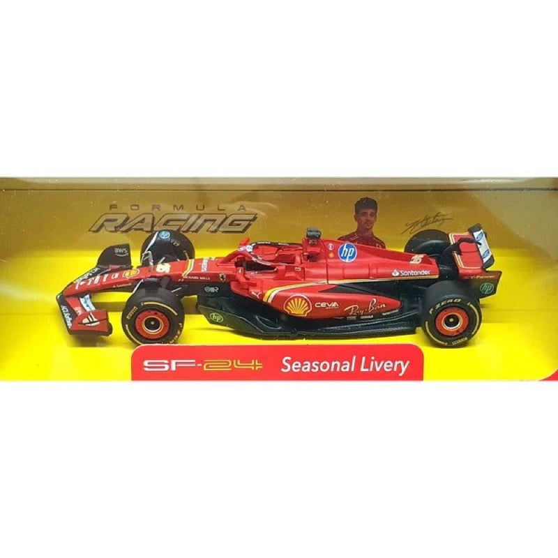 Bburago 36862 1/43 2024 Ferrari No.16 Charles Leclerc Pit Pass Competition Set
