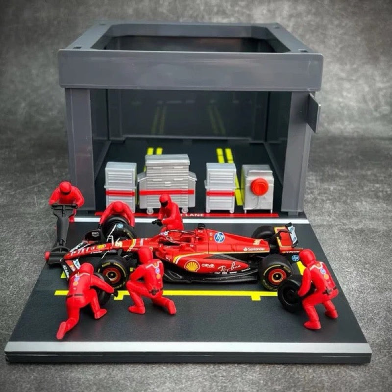 Bburago 36862 1/43 2024 Ferrari No.16 Charles Leclerc Pit Pass Competition Set