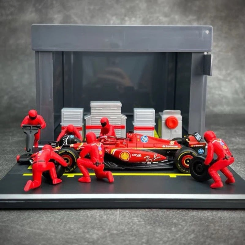 Bburago 36862 1/43 2024 Ferrari No.16 Charles Leclerc Pit Pass Competition Set