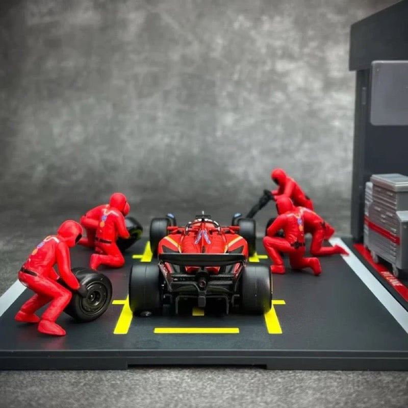 Bburago 36862 1/43 2024 Ferrari No.16 Charles Leclerc Pit Pass Competition Set