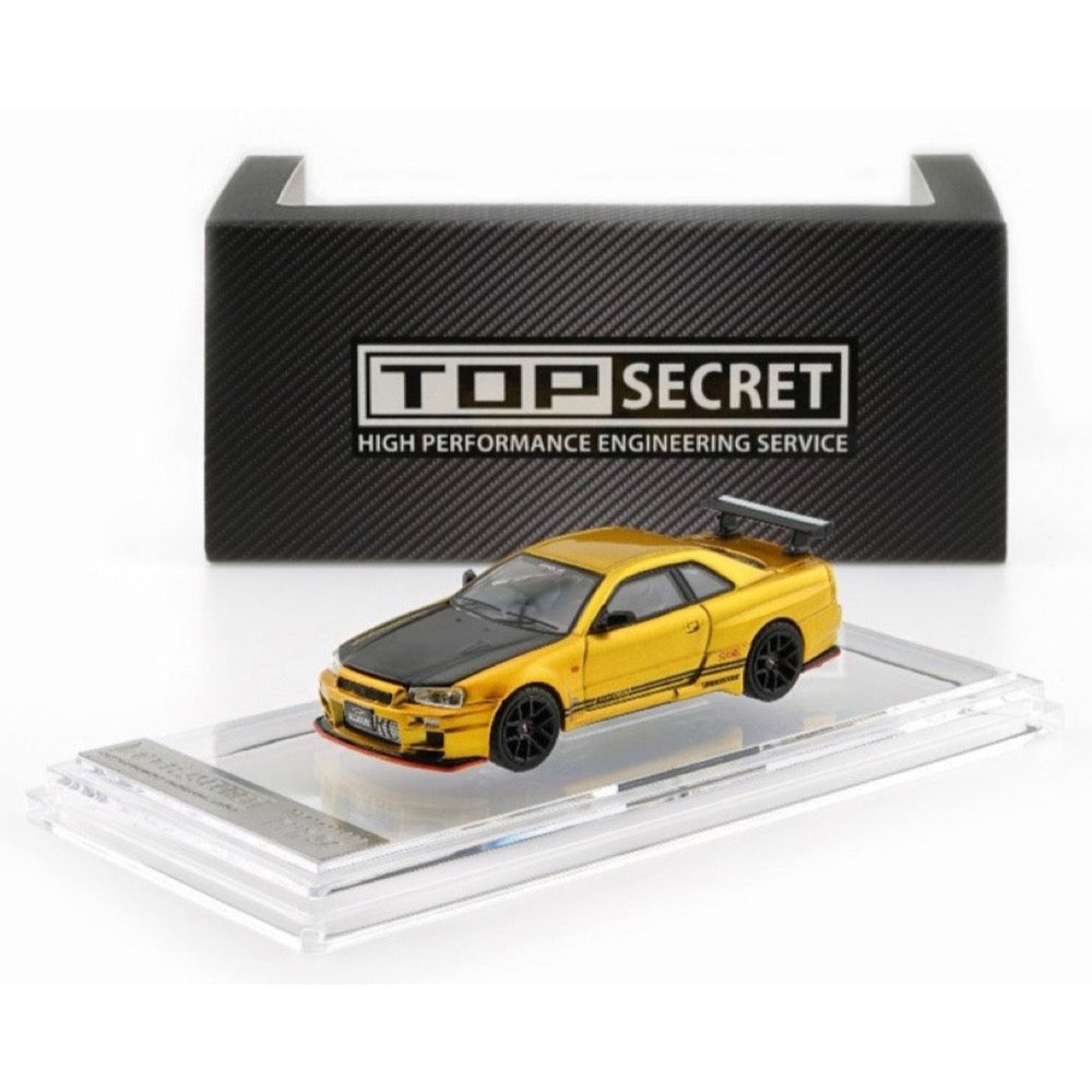 BM Creation 1/64 Top Secret Nissan BNR34 Gold HEC Exclusive