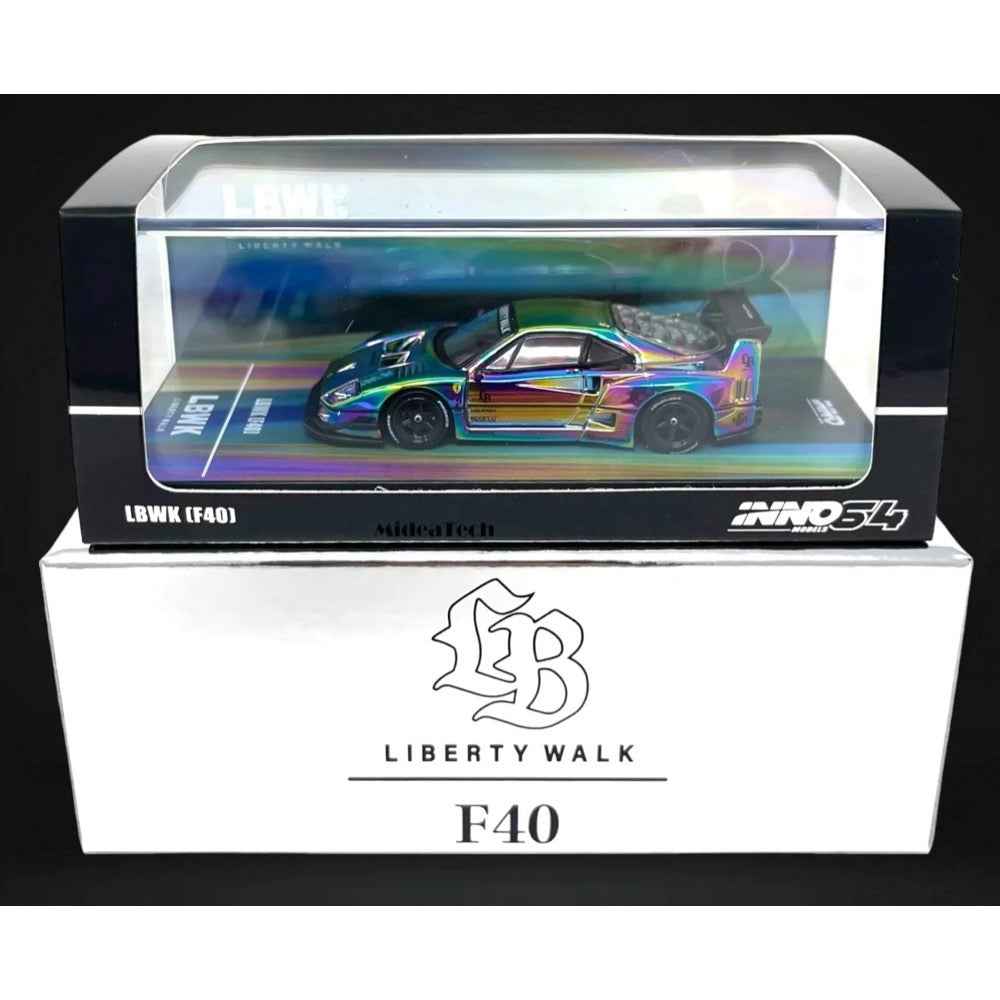 Inno 64-LBWKF40-CHS 1/64 LBWK F40 Chrome Silver