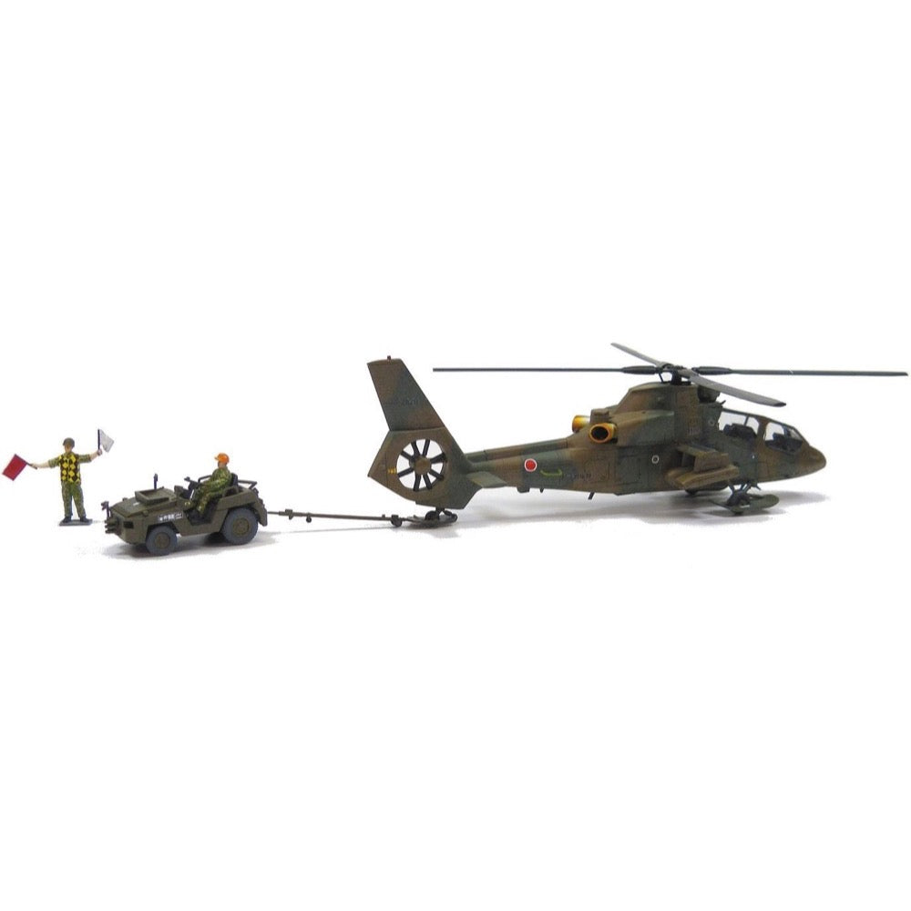 Aoshima A001435 1/72 JGSDF Observation Helicopter OH-1 Ninja With Utility Vehicle Set