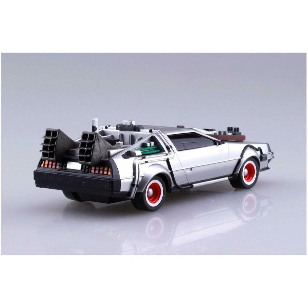 Aoshima A005477 1/43 Back To The Future Pullback Delorean From Part 3 and Rail Road
