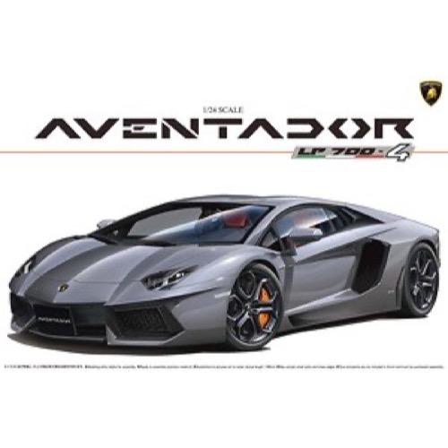 Aoshima 006202 1/24 2011 Lamborghini Aventador Gunmetallic Pre-painted Plastic Model Kit