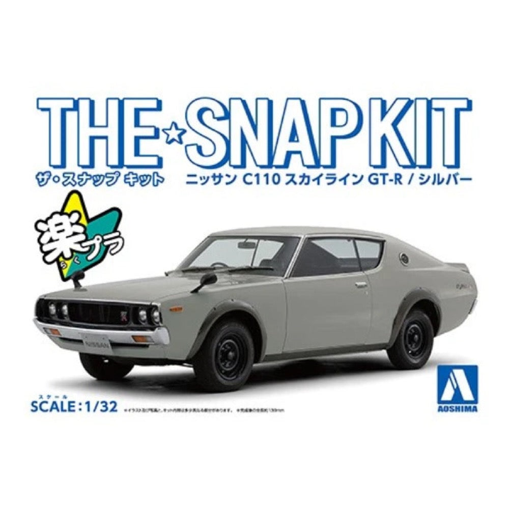 Aoshima A006464 1/32 Nissan C110 Skyline GT-R Silver Snap Kit
