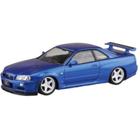 Aoshima A006630 1/24 Nissan R34 Skyline GT-R Custom Wheel Bayside Blue