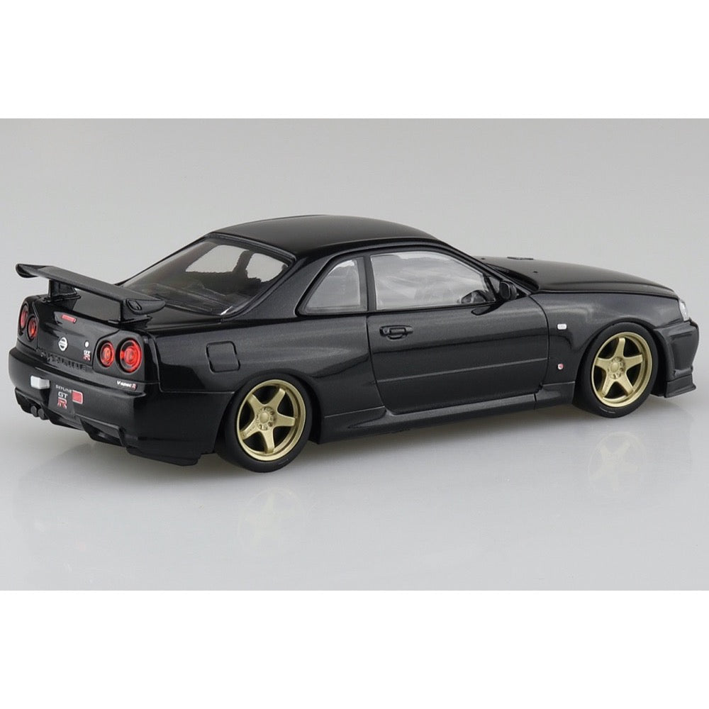 Aoshima A006631 1/24 Nissan R34 Skyline GT-R Custom Wheel Black Pearl