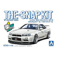 Aoshima A006632 1/24 Nissan R34 Skyline GT-R Custom Wheel White Pearl