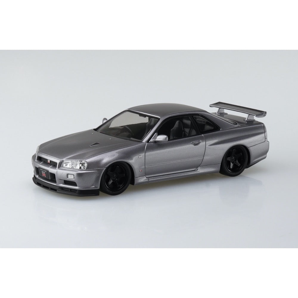 Aoshima A006633 1/24 Nissan R34 Skyline GT-R Custom Wheel Athlete Silver Snap Kit