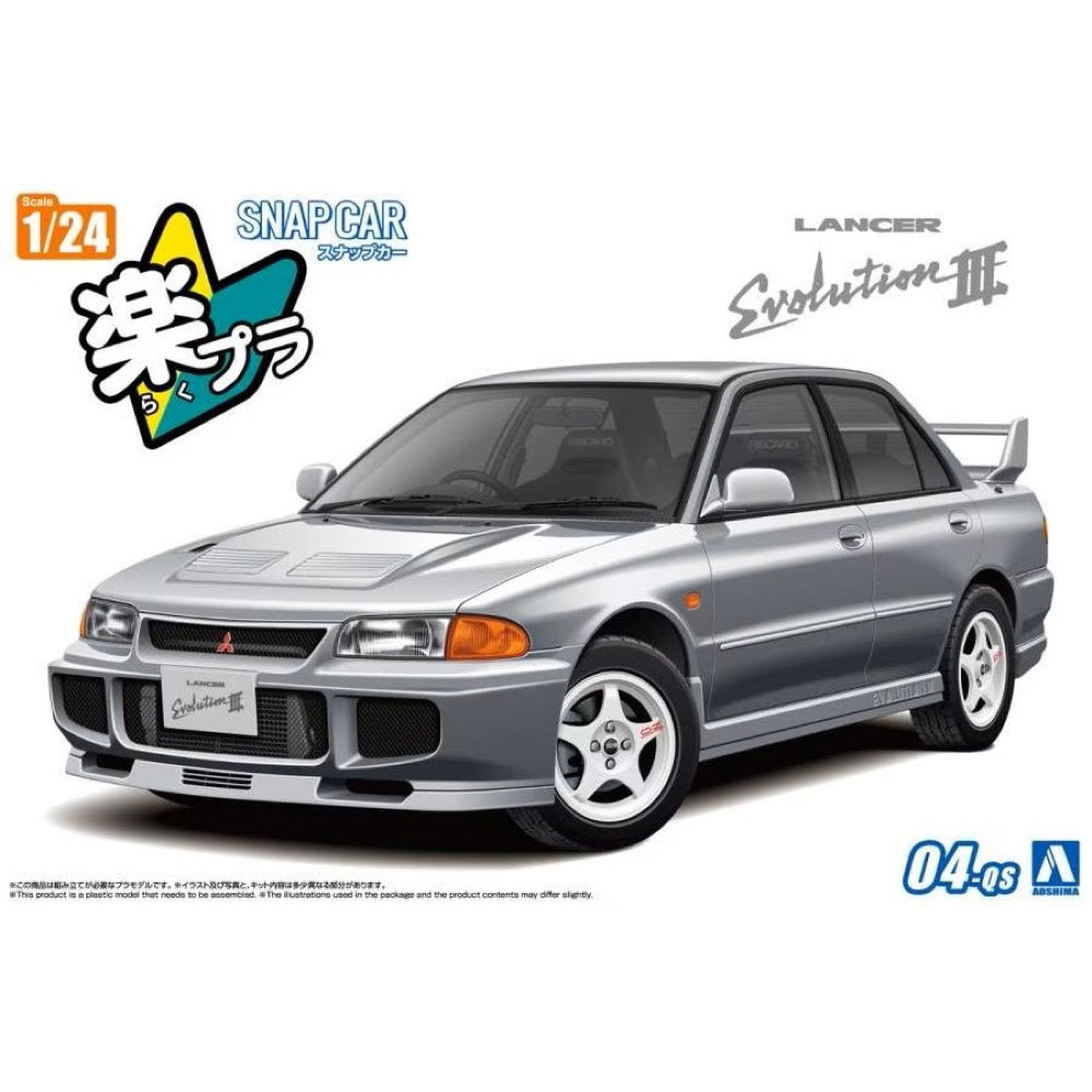 Aoshima 006781 1/24 Snap CE9A Lancer Gsr Evolution III 1995 Queens Silver 4905083067819