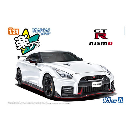 Aoshima 006786 1/24 Snap R35 Nissan Gt-R Nismo 2017 Brilliant White Pearl