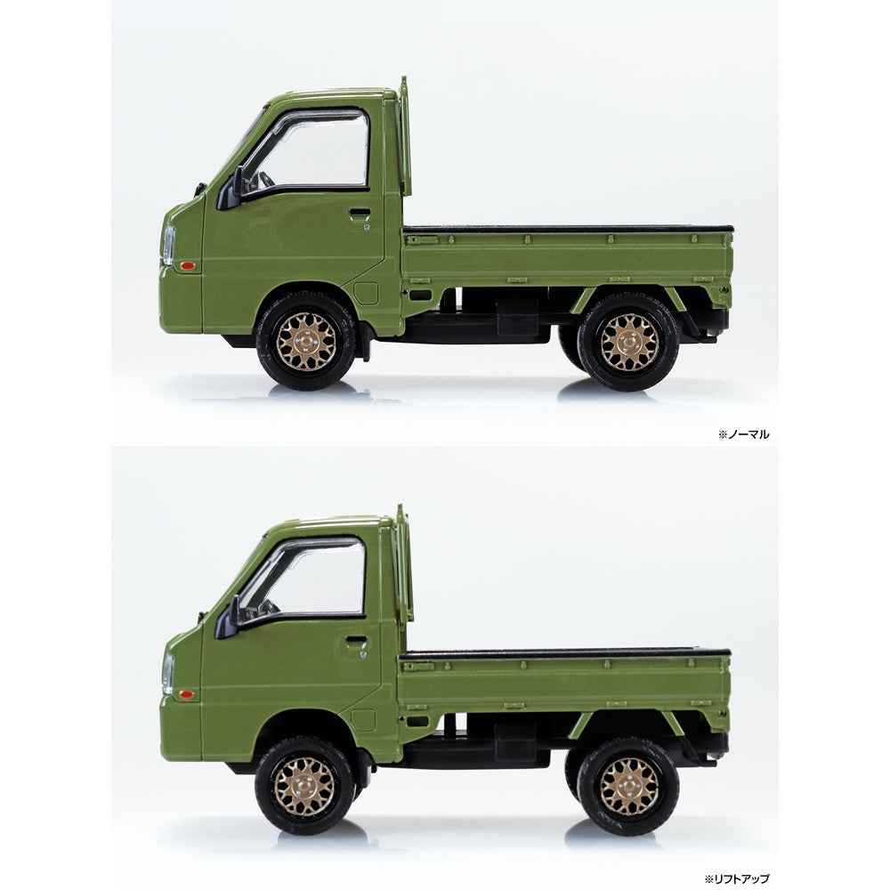 Aoshima 1/32 Snap Subaru Sambar Truck Custom Wheels Olive Green