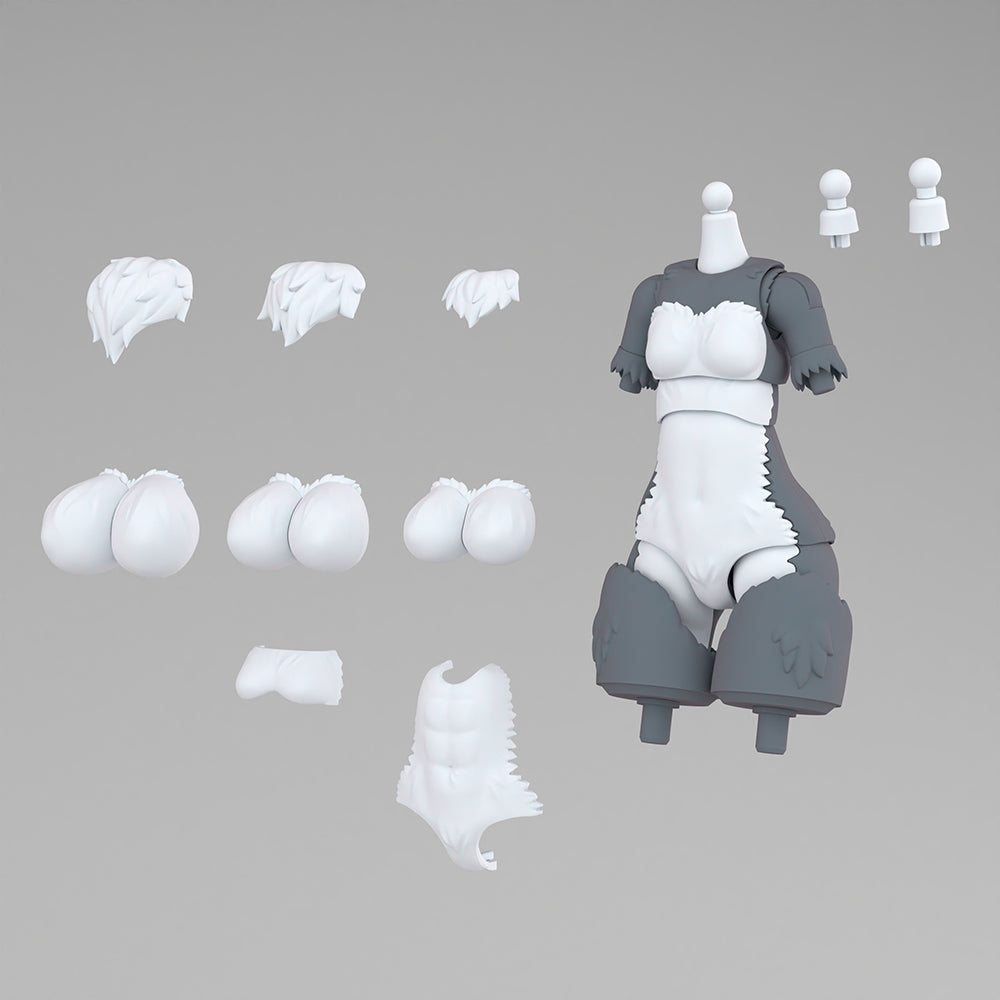 Aoshima Kemopla Body Parts Set 01 Gray Wolf Color