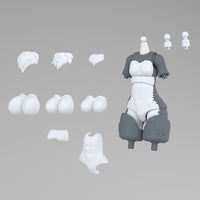 Aoshima Kemopla Body Parts Set 01 Gray Wolf Color