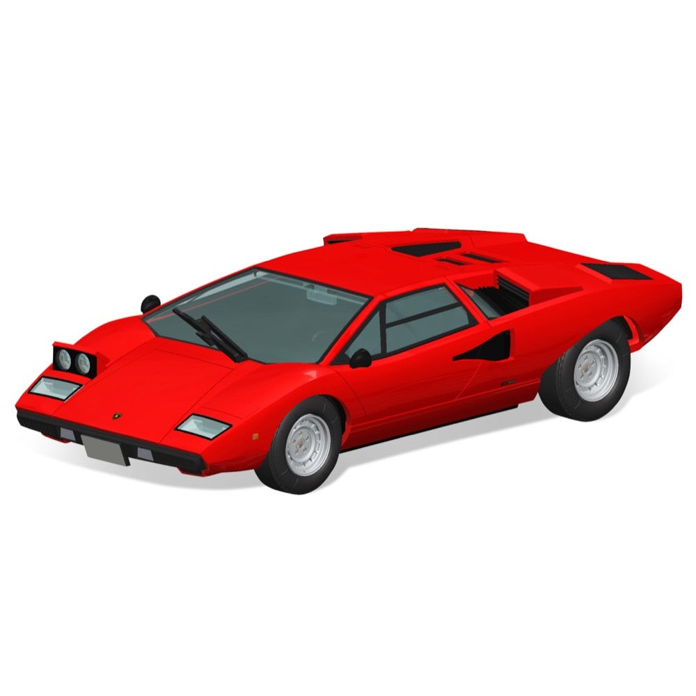 Aoshima 06533 1/32 Lamborghini Countach LP400 Red Snap Kit 4905083065334