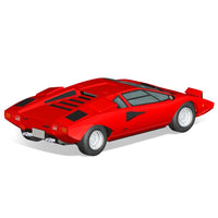 Aoshima 06533 1/32 Lamborghini Countach LP400 Red Snap Kit 4905083065334