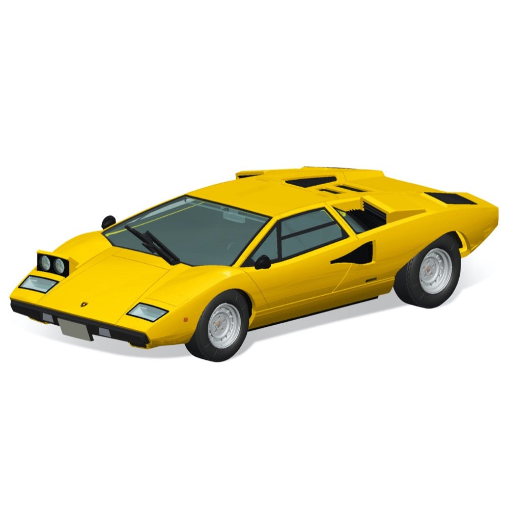Aoshima 06534 1/32 Lamborghini Countach LP400 Yellow Snap Kit