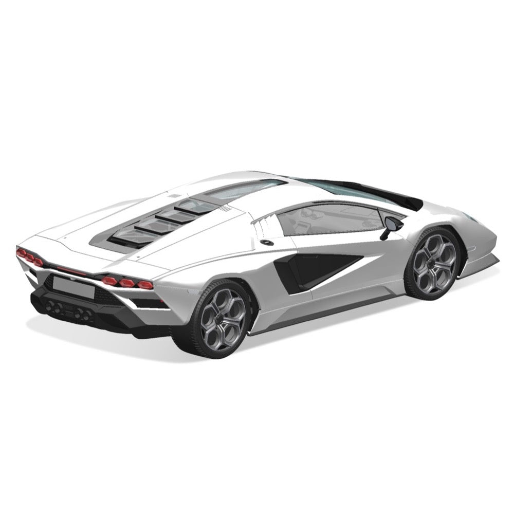 Aoshima 06539 1/32 Lamborghini Countach LPI 800-4 White Sanp Kit 4905083065396
