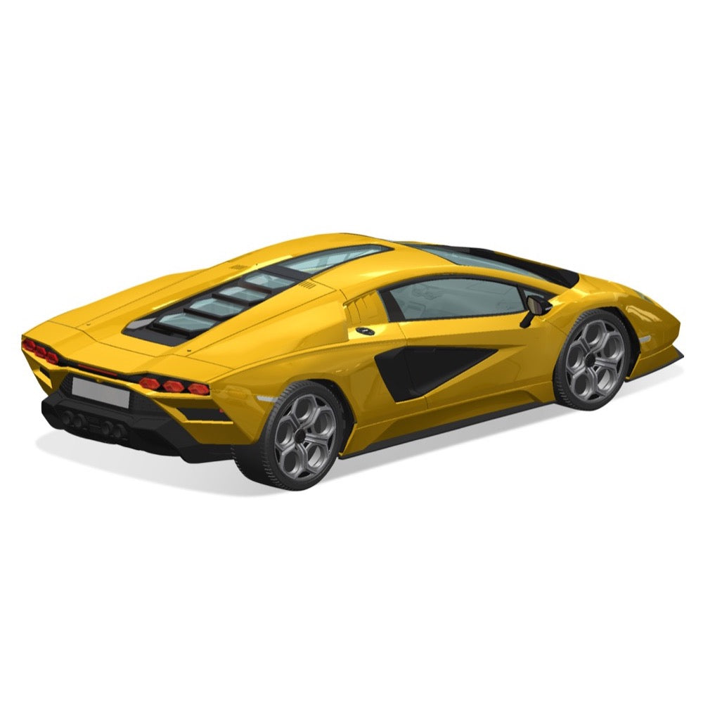 Aoshima 06541 1/32 Lamborghini Countach LPI 800-4 Yellow Sanp Kit 4905083065419