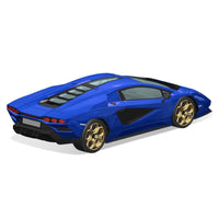 Aoshima A06544 1/32 Lamborghini Countach LPI 800-4 Metallic Blue Snap Kit 4905083065440