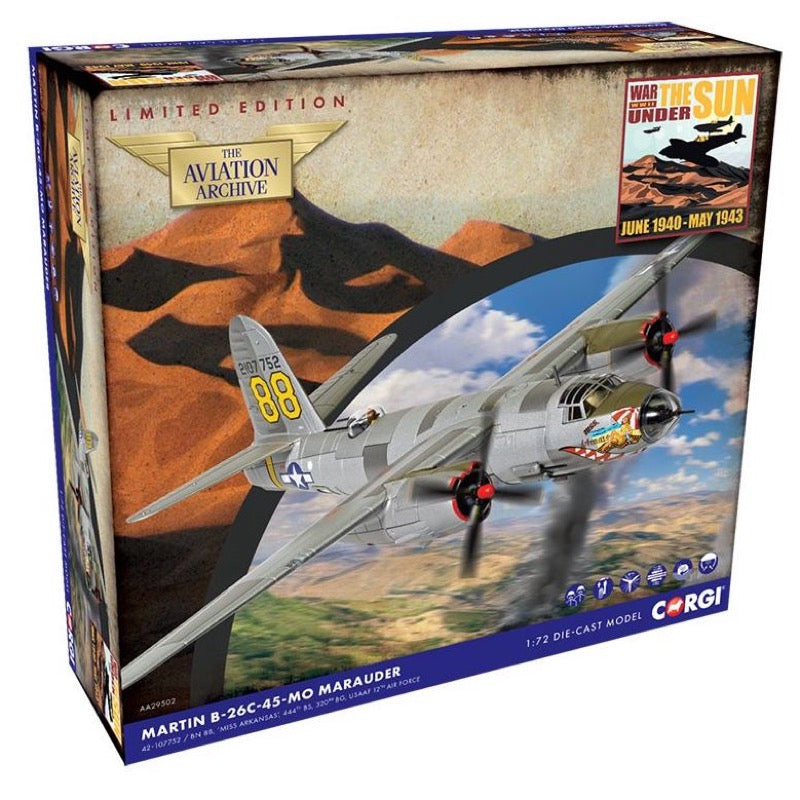 Corgi AA29502 1/72 Martin B-26C-45-MO Marauder Miss Arkansas 12th USAAF Lt Leo A Lampman