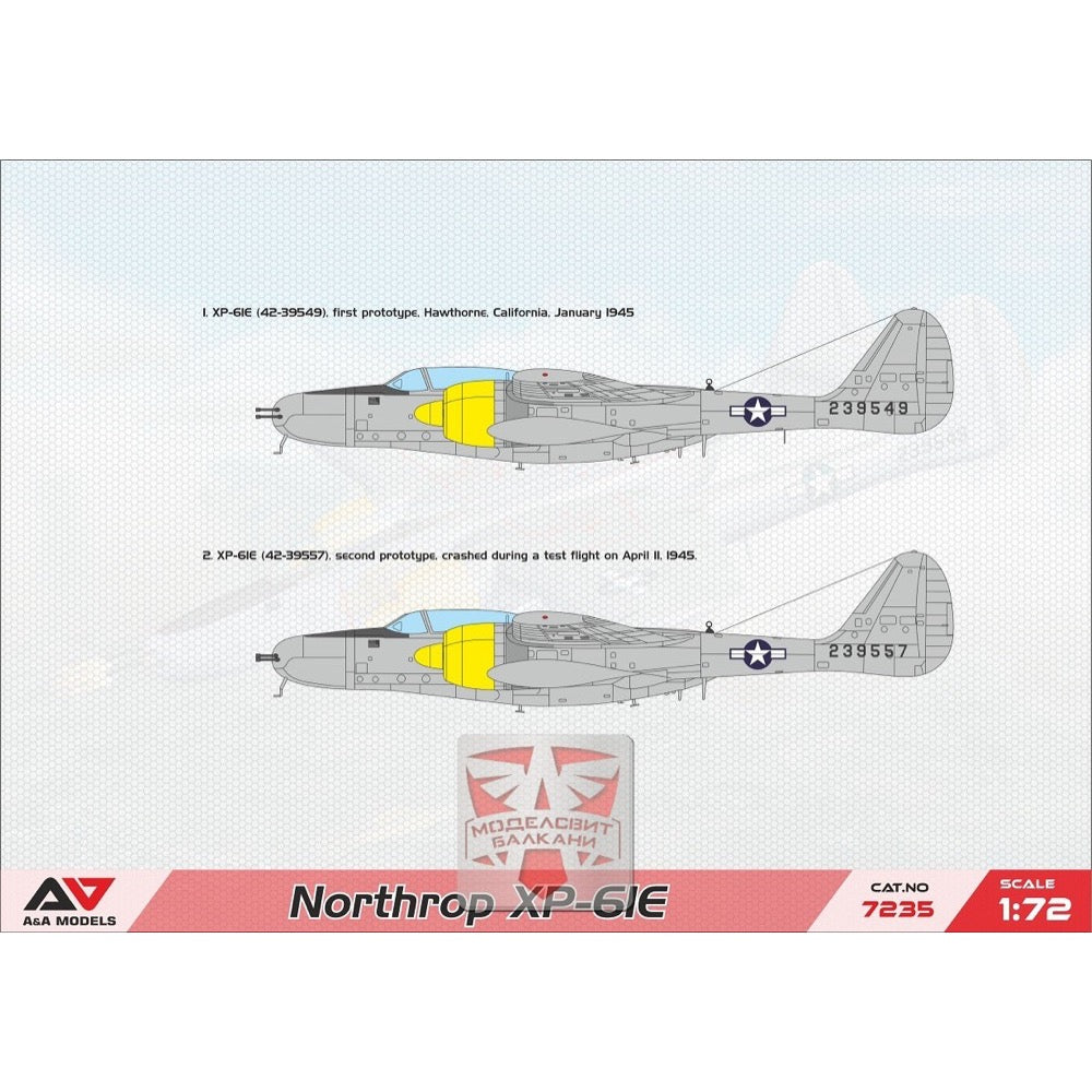A&A Models 7235 1/72 Northrop XP-61E Experiments Fighter 3800237893560