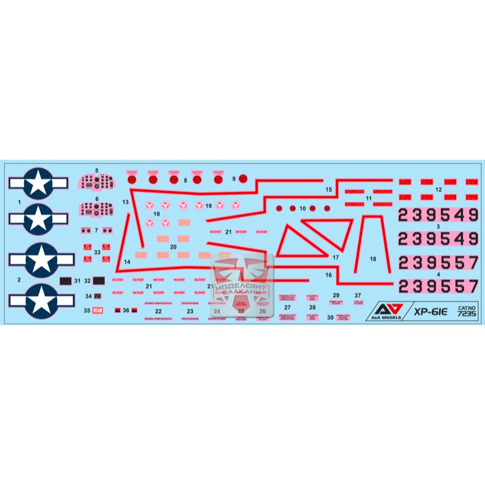 A&A Models 7235 1/72 Northrop XP-61E Experiments Fighter 3800237893560