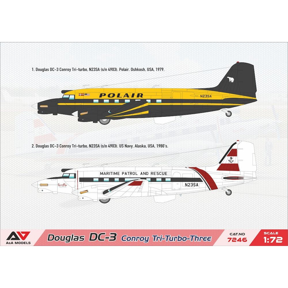 A&A Models 7246 1/72 DC-3 Trimotor (Conroy Tri-Turbo version)