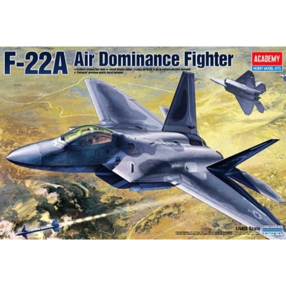 Academy 1/48 USAF F-22A Air Dominance Fighter Model Kit