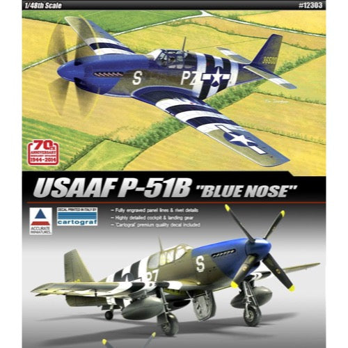 Academy 1/48 USAAF P-51B 70th Anniversary Normandy Invasion 1944 Model Kit