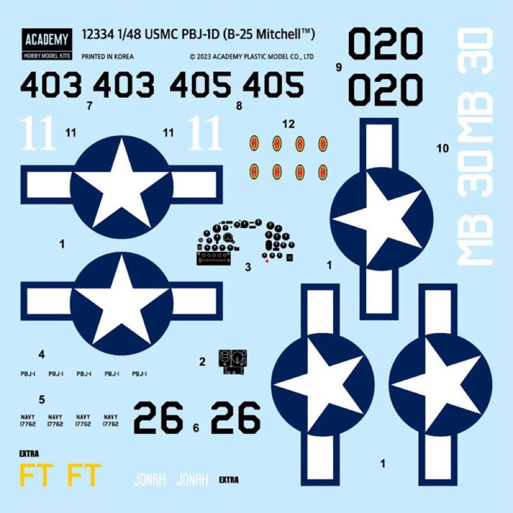 Academy 12334 1/48 USMC PBJ-1D (B-25 Mitchell)