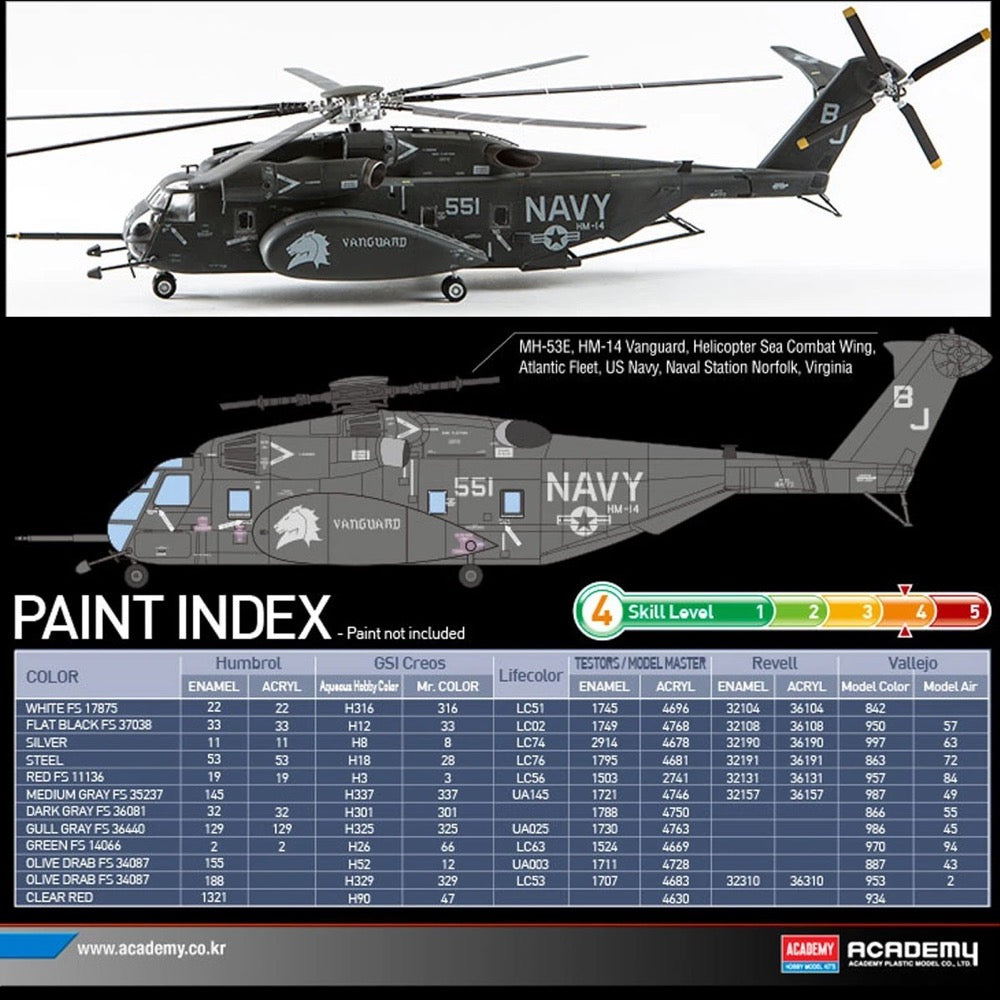 Academy 1/72 MH-53E HM-14 Vanguard Model Kit
